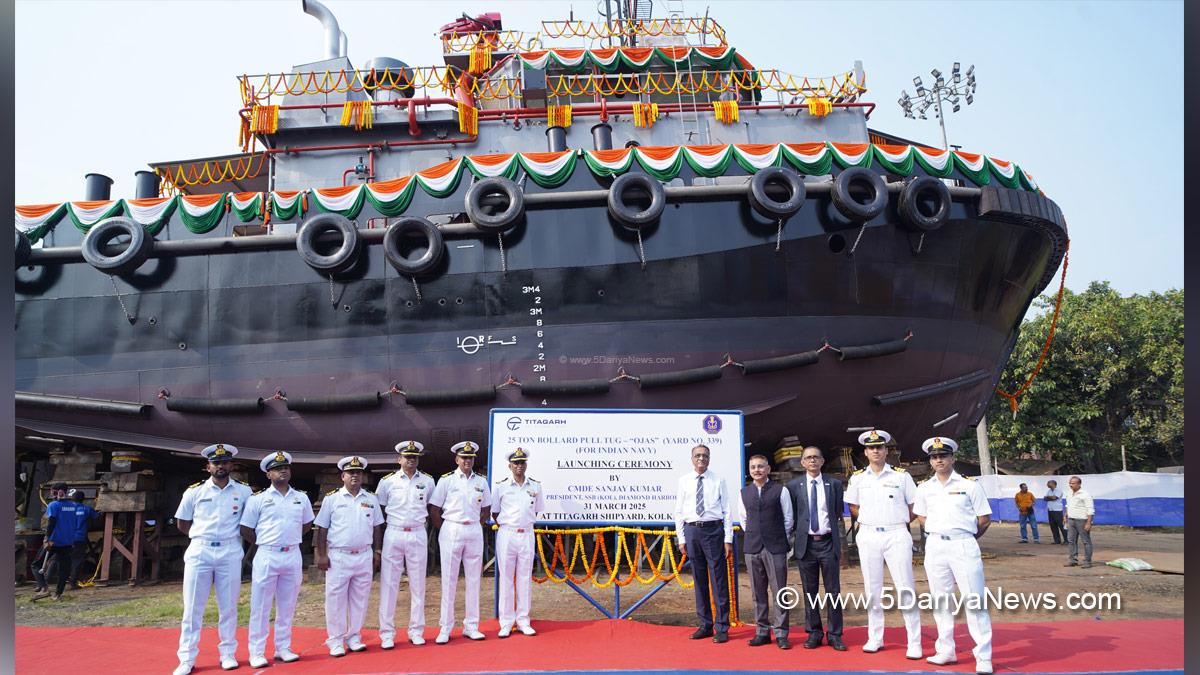 Military, Navy, Indian Navy, Titagarh Rail Systems Limited, TRSL, Ojas, Ojas Tug, 25T Bollard Pull, Kolkata