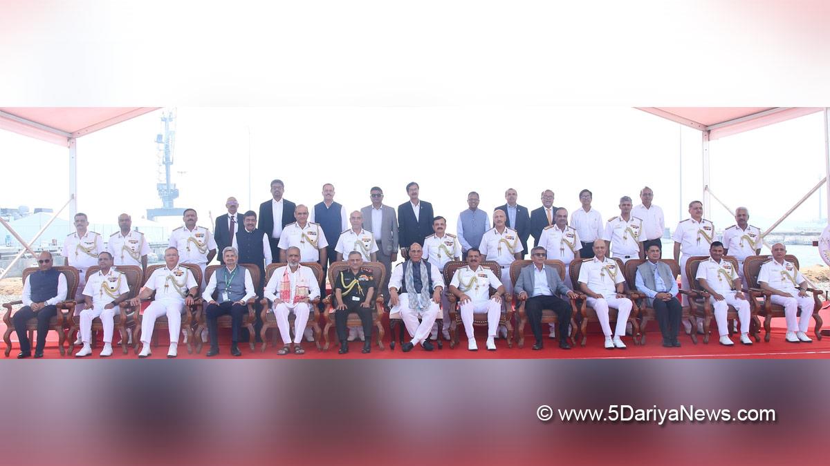 Rajnath Singh, Union Defence Minister, Defence Minister of India, BJP, Bharatiya Janata Party, Military, Navy, Indian Navy, Indian Navy Offshore Patrol Vessel, INS Sunayna, Indian Ocean Ship, IOS, IOS Sagar, General Anil Chauhan, Admiral Dinesh K Tripathi, Rajesh Kumar Singh