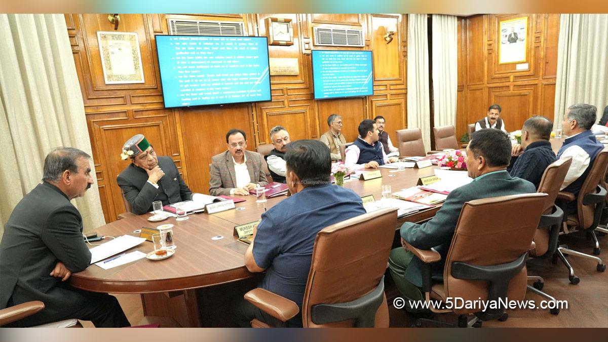 Sukhvinder Singh Sukhu, Himachal Pradesh, Himachal, Congress, Indian National Congress, Himachal Congress, Shimla, Chief Minister of Himachal Pradesh, Cabinet Decisions Himachal