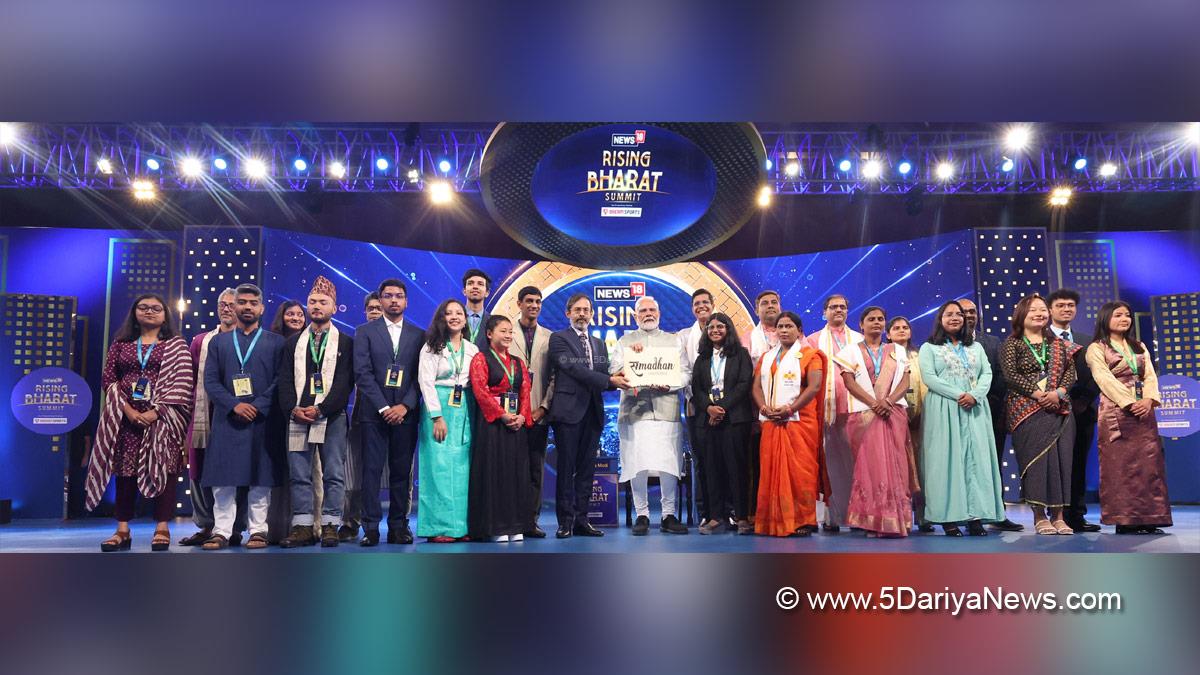 Narendra Modi, Modi, BJP, Bharatiya Janata Party, Prime Minister of India, Prime Minister, Narendra Damodardas Modi, News18 Rising Bharat Summit, Bharat Mandapam, New Delhi