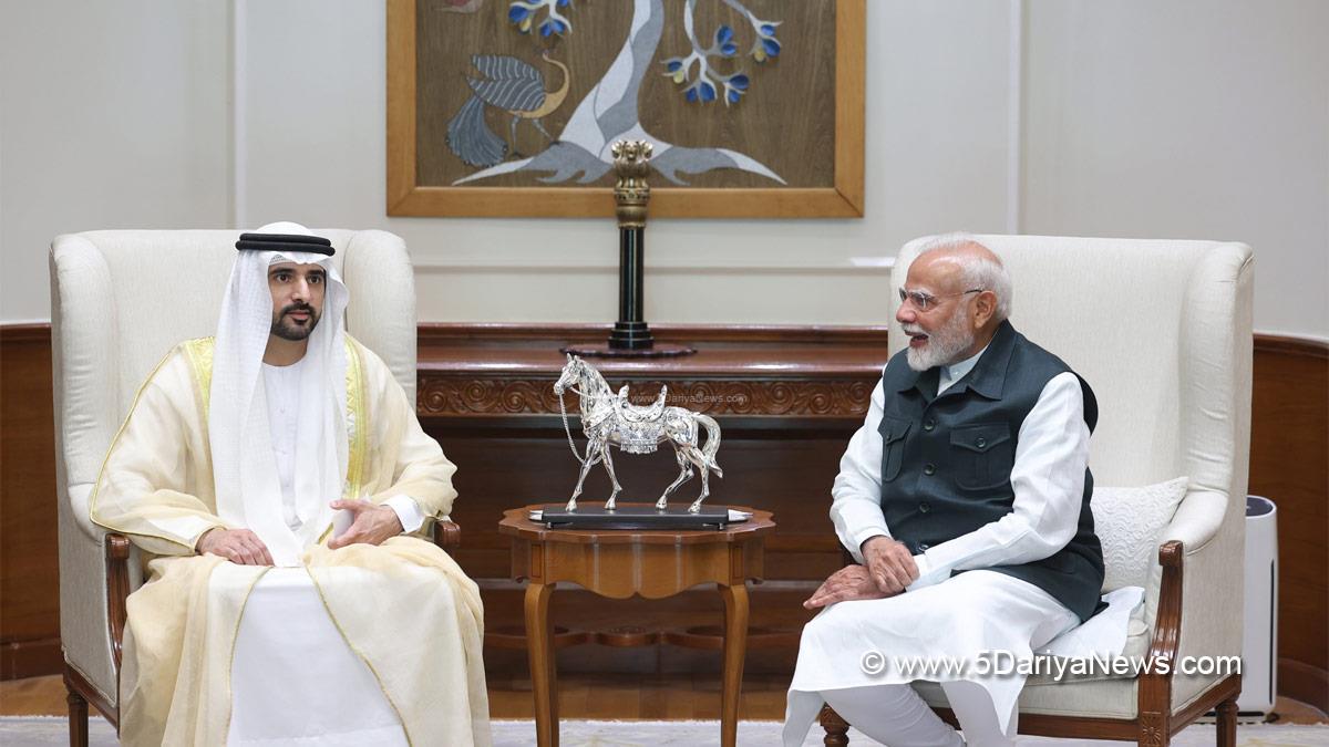 Narendra Modi, Modi, BJP, Bharatiya Janata Party, Prime Minister of India, Prime Minister, Narendra Damodardas Modi, Sheikh Hamdan bin Mohammed bin Rashid Al Maktoum, Crown Prince of Dubai