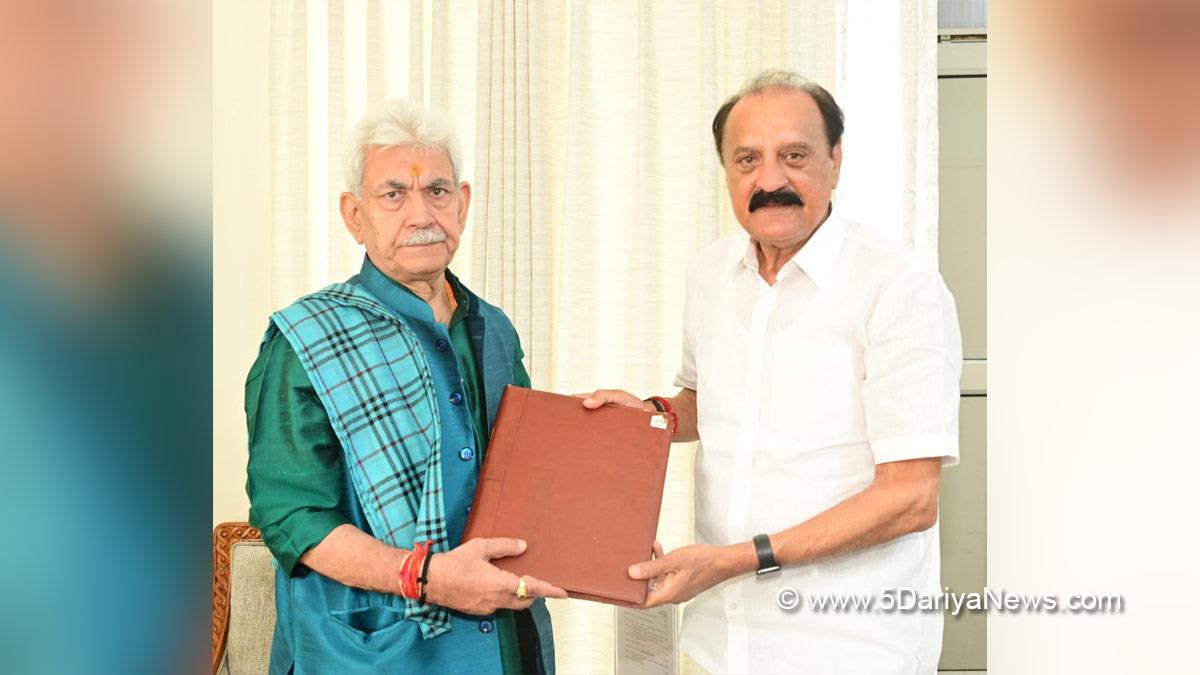 Manoj Sinha, Lieutenant Governor JK, Raj Bhavan, Jammu, Srinagar, Kashmir, Jammu And Kashmir, Surjit Singh Slathia