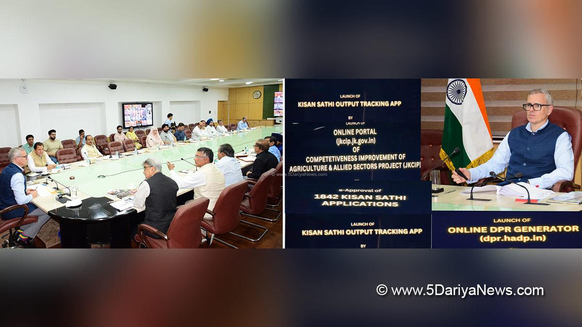 Omar Abdullah, Chief Minister of JK, Jammu and Kashmir National Conference, National Conference, Srinagar, Kashmir, Jammu And Kashmir, Jammu, Holistic Agriculture Development Programme, HADP, Javid Ahmad Dar, Atal Dulloo, Dheeraj Gupta