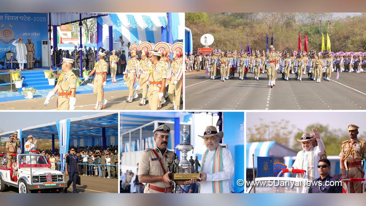 Amit Shah, Union Home Minister, BJP, Bharatiya Janata Party, Madhya Pradesh Chief Minister, Dr Mohan Yadav, Chief Minister of Madhya Pradesh, Central Reserve Police Force, CRPF, CRPF Day Parade