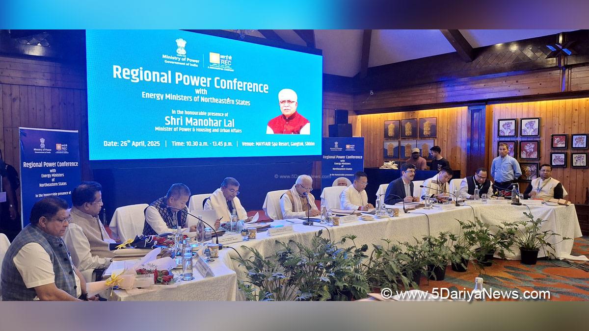Manohar Lal Khattar, Union Minister of Power and Minister of Housing and Urban Affairs, Ministry of Power and Minister of Housing and Urban Affairs, BJP, Bharatiya Janata Party, Prem Singh Tamang, Chief Minister of Sikkim, Regional Conference