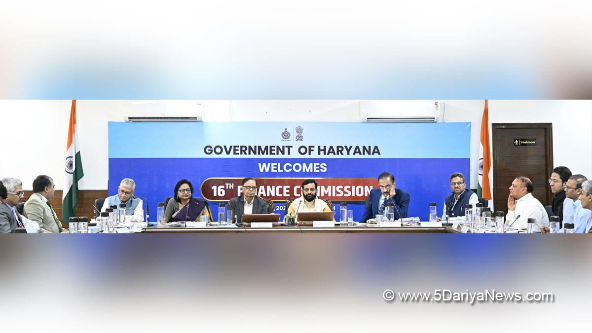 Nayab Singh Saini, Haryana, Bharatiya Janata Party, BJP, Haryana Chief Minister, Chief Minister of Haryana, BJP Haryana, Dr Arvind Panagariya, Chairman Finance Commission, Haryana Admin, Anurag Rastogi, Chief Secretary Haryana