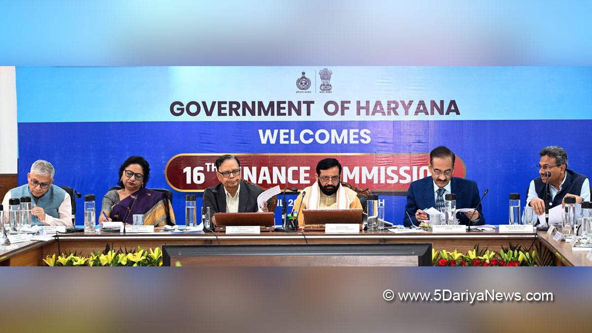 Nayab Singh Saini, Haryana, Bharatiya Janata Party, BJP, Haryana Chief Minister, Chief Minister of Haryana, BJP Haryana, Dr Arvind Panagariya, Chairman Finance Commission, Haryana Admin, Anurag Rastogi, Chief Secretary Haryana