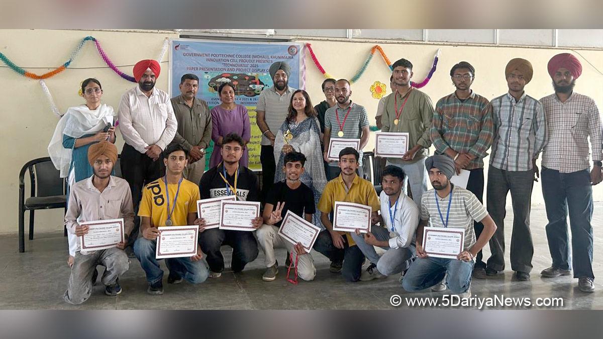 Government Polytechnic College Khunimajra,Dr Anshu Sharma, Raksha Kiran,Technovatee 2025, Kharar, Kharar News, News of Kharar, Kharar Updates