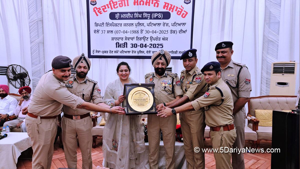 Mandeep Singh Sidhu, Deputy Inspector General, DIG Mandeep Singh Sidhu, DIG Patiala Range, Police, Punjab Police, Patiala