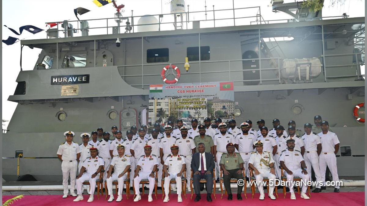 Miliitary, Navy, Indian Navy, INS Kochi, Maldives National Defence Forces, MNDF, CGS Huravee, G Balasubramanian, Maj Gen Ibrahim Hilmy