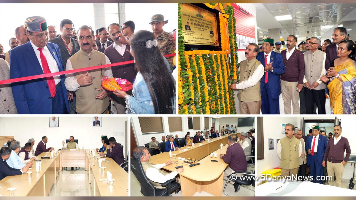 Sukhvinder Singh Sukhu, Himachal Pradesh, Himachal, Congress, Indian National Congress, Himachal Congress, Shimla, Chief Minister of Himachal Pradesh, Anirudh Singh, Dr Dhani Ram Shandil, Chamiyana Super Specialty Hospital, Chamiyana Hospital, Atal Institute of Medical Super Specialties, AIMSS