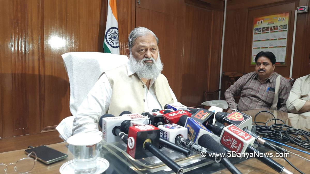 Anil Vij, Haryana, Ambala, Bharatiya Janata Party, BJP, BJP Haryana, Haryana Punjab Water Dispute, Sutlej Yamuna Link