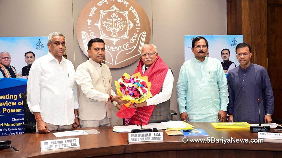 Manohar Lal Khattar, BJP, Bharatiya Janata Party, Dr Pramod Savant, Panaji, Goa, Shripad Yesso Naik