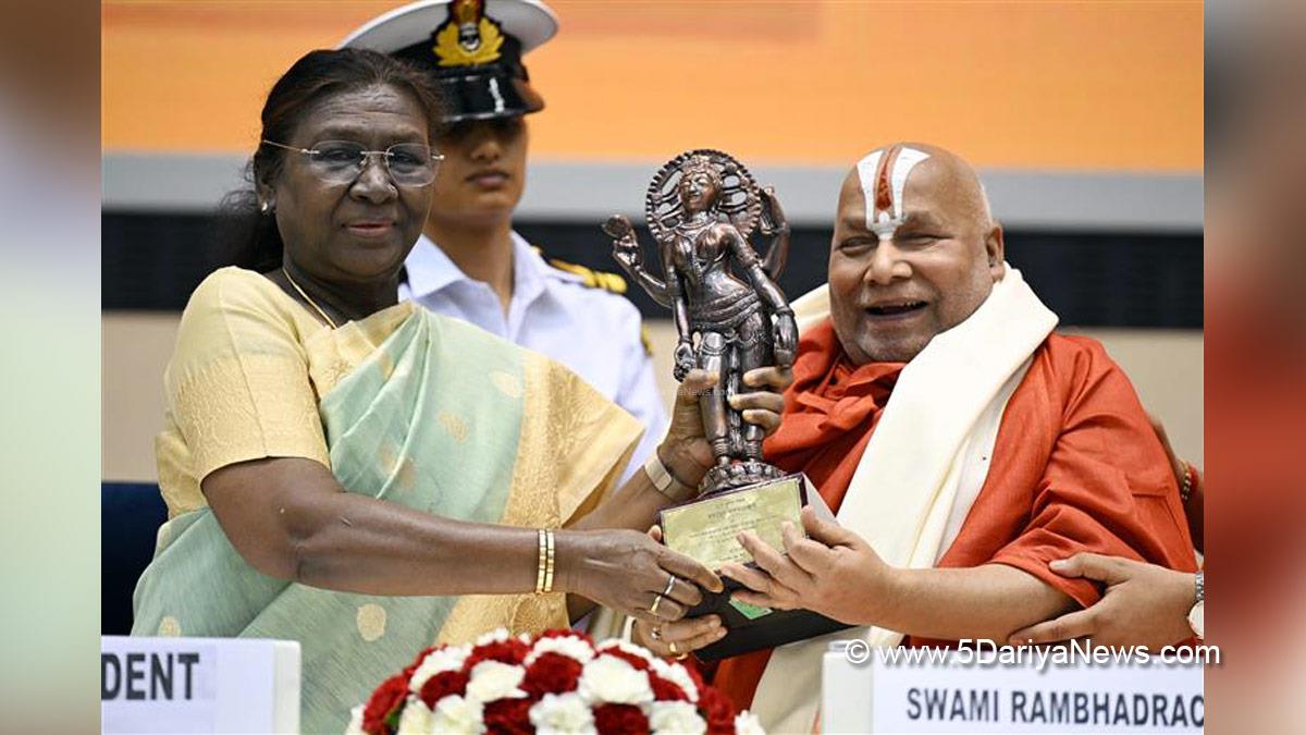 Droupadi Murmu, President of India, President, Indian President, Rashtrapati, Jnanpith Award, Jagadguru Rambhadracharya
