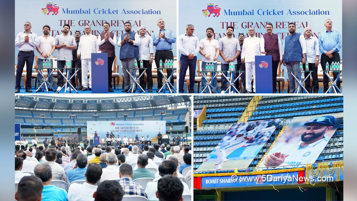 Devendra Fadanvis, BJP, Bharatiya Janata Party, Maharashtra , Chief Minister of Maharashtra, Sharad Pawar, Mumbai Cricket Association, Rohit Sharma, Wankhede Stadium 