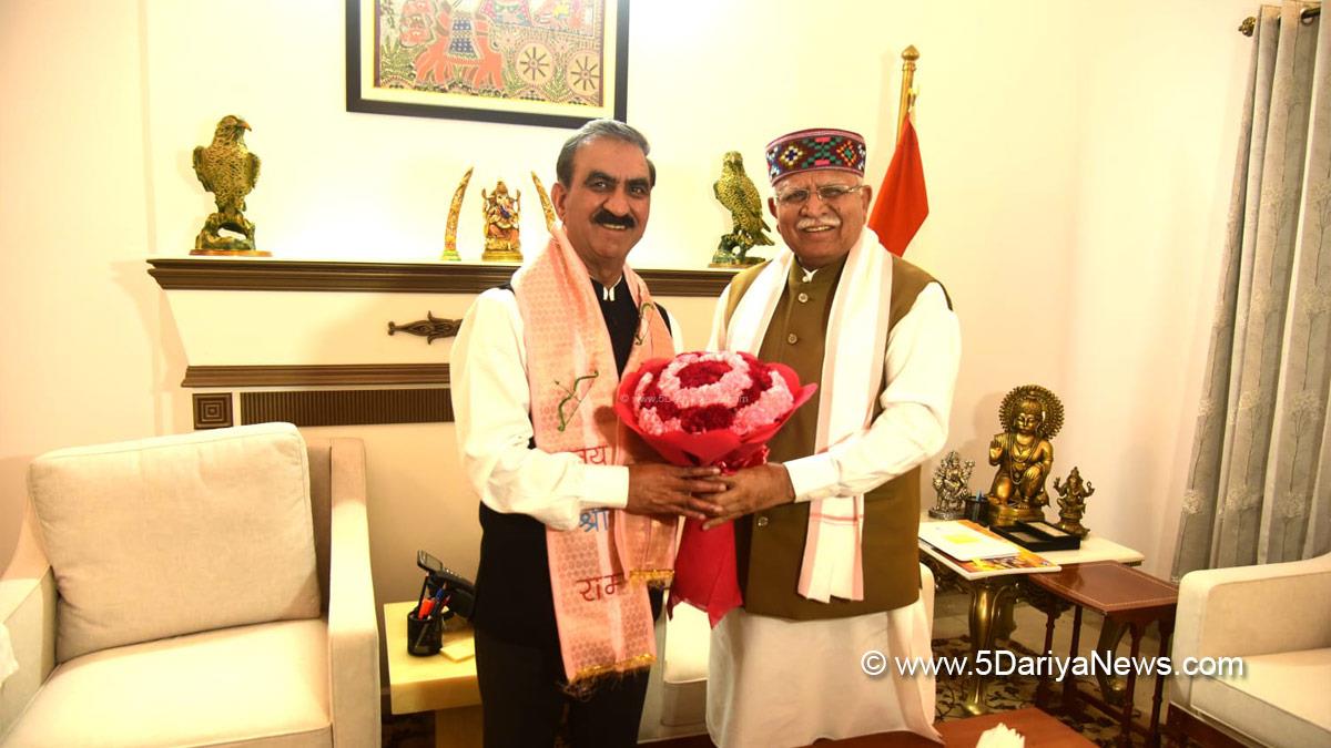 Sukhvinder Singh Sukhu, Himachal Pradesh, Himachal, Congress, Indian National Congress, Himachal Congress, Shimla, Chief Minister of Himachal Pradesh, Manohar Lal Khattar, Bhakra Beas Management Board, BBMB