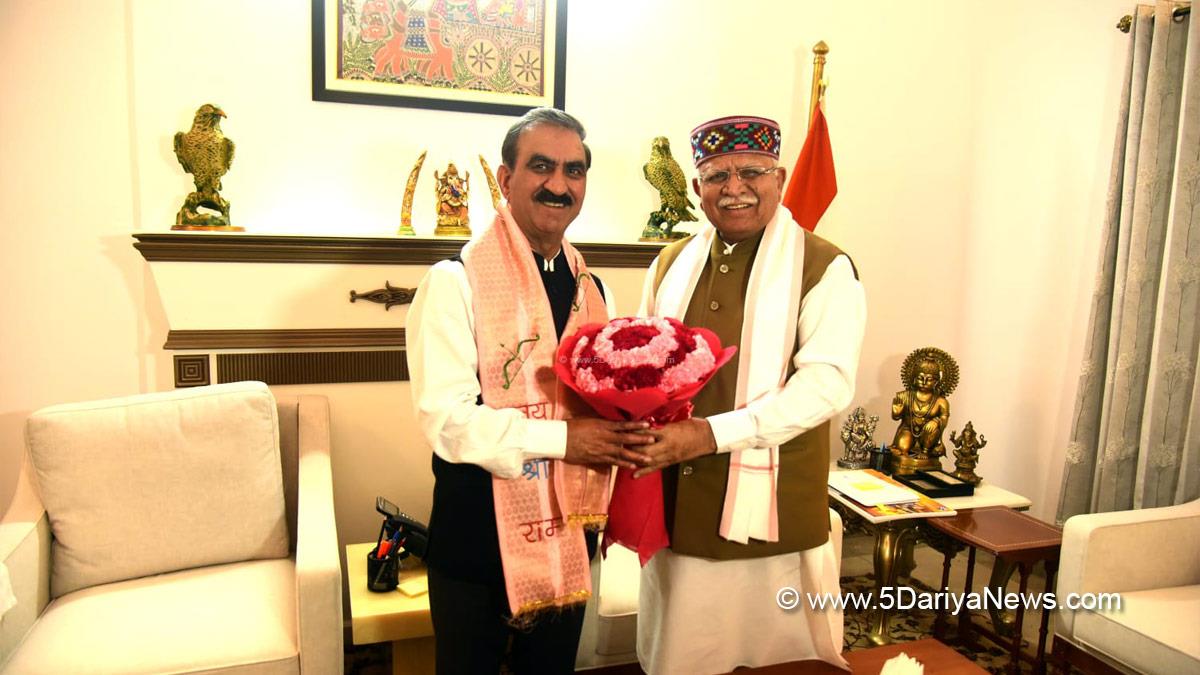 Sukhvinder Singh Sukhu, Himachal Pradesh, Himachal, Congress, Indian National Congress, Himachal Congress, Shimla, Chief Minister of Himachal Pradesh, Manohar Lal Khattar, Bhakra Beas Management Board, BBMB
