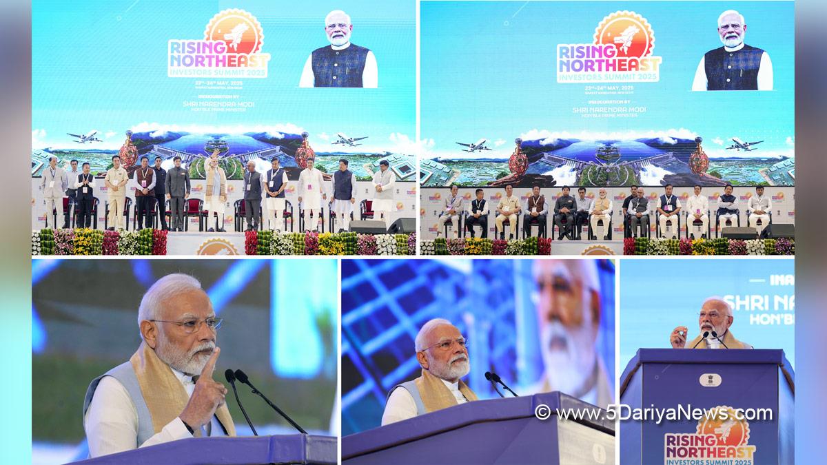 Narendra Modi, Modi, BJP, Bharatiya Janata Party, Prime Minister of India, Prime Minister, Narendra Damodardas Modi, Rising North East Investors Summit 2025, Jyotiraditya Scindia, Jyotiraditya Madhavrao Scindia, Governor Of Manipur, Ajay Kumar Bhalla, Chief Minister Of Assam, Himanta Biswa Sarma, Chief Minister Of Arunachal Pradesh, Pema Khandu, Chief Minister Of Meghalaya, Conrad Sangma, Chief Minister Of Mizoram, Lalduhoma, Chief Minister Of Nagaland, Neiphiu Rio, Chief Minister Of Sikkim, Pre