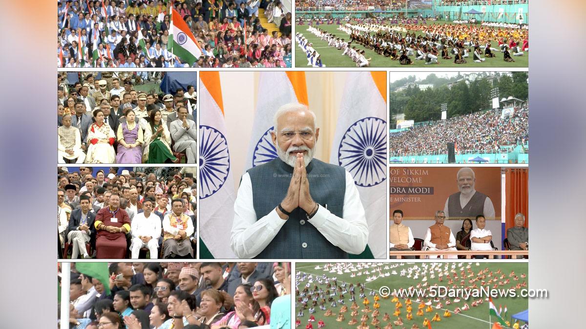 Narendra Modi, Modi, BJP, Bharatiya Janata Party, Prime Minister of India, Prime Minister, Narendra Damodardas Modi, Sikkim 50, Sikkim Development, Organic Farming, Northeast Progress, Governor of Sikkim, Om Prakash Mathur, Chief Minister of Sikkim, Prem Singh Tamang