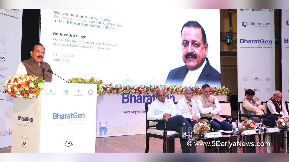 Dr Jitendra Singh, Bharatiya Janata Party, BJP, Artificial Intelligence, AI, Bharat Gen, Large Language Model, LLM, Bharat Gen Summit