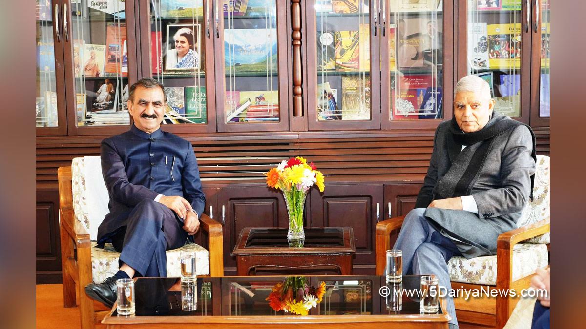 Jagdeep Dhankhar, Vice President of India, BJP, Bharatiya Janata Party, Sukhvinder Singh Sukhu, Himachal Pradesh, Himachal, Congress, Indian National Congress, Himachal Congress, Shimla, Chief Minister of Himachal Pradesh