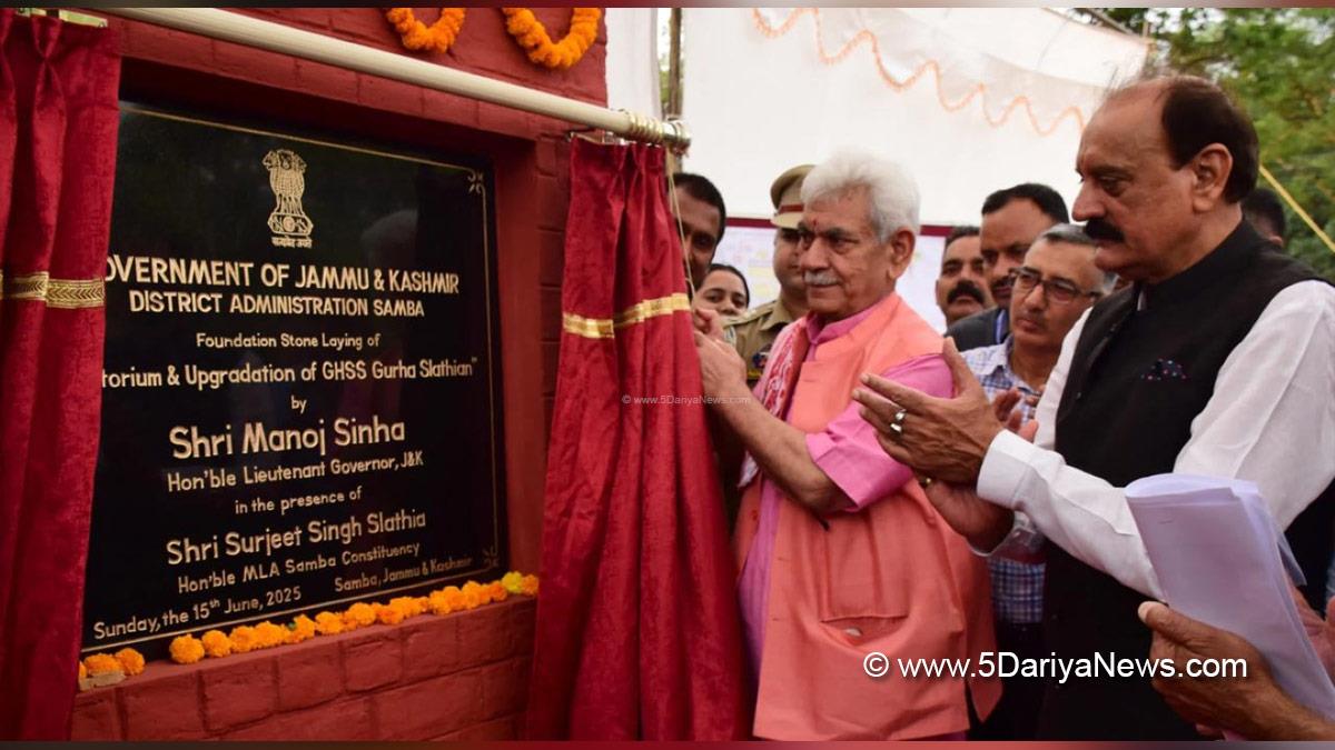 Manoj Sinha, Lieutenant Governor JK, Raj Bhavan, Jammu, Srinagar, Kashmir, Jammu And Kashmir, Surjeet Singh Slathia, Surjit Singh Slathia, Bharatiya Janata Party, BJP, Jammu, Kashmir, Jammu And Kashmir, Jammu