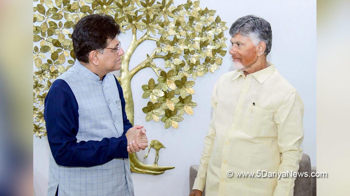 Piyush Goyal, N Chandrababu Naidu, Nara Chandrababu Naidu, Vijayawada, Andhra Pradesh, Telugu Desam Party, TDP, Amaravati
