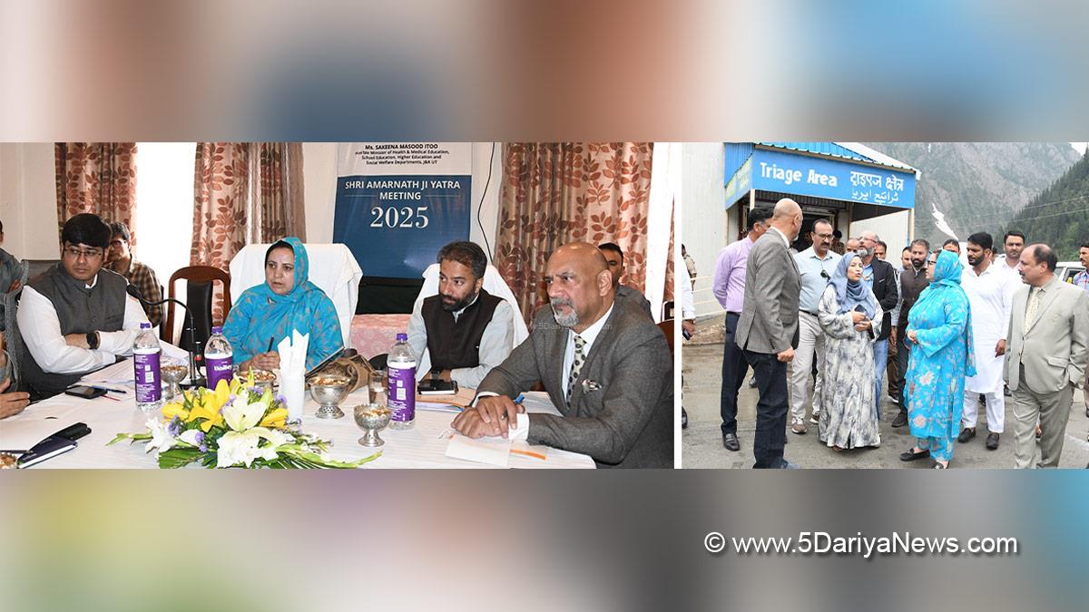 Sakeena Masood, Sakeena Itoo, Jammu and Kashmir National Conference, National Conference, Kashmir, Jammu And Kashmir, Jammu, Jatin Kishore, Ganderbal, Deputy Commissioner Ganderbal, Shri Amarnath Ji Yatra, Shri Amarnathji Yatra 2025, Amarnathji Yatra, Amarnathji Yatra 2025, Shri Amarnath Ji Pilgrimage, Shri Amarnathji Shrine Board, SASB, SANJY 2025, Sonamarg, Baltal Base Camp Hospital