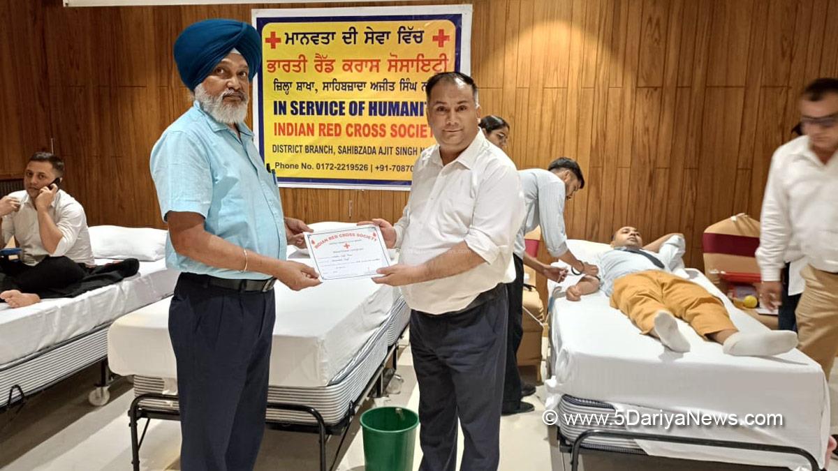 Blood Camp, Blood Donation Camp, World Blood Donor Day, District Red Cross Society, Mohali