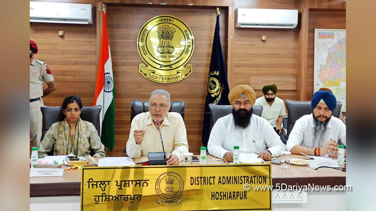 Dr Balbir Singh, AAP, Aam Aadmi Party, Aam Aadmi Party Punjab, AAP Punjab, Government of Punjab, Punjab Government, Karambir Singh Ghuman, Aashika Jain, DC Hoshiarpur, Deputy Commissioner Hoshiarpur, Hoshiarpur