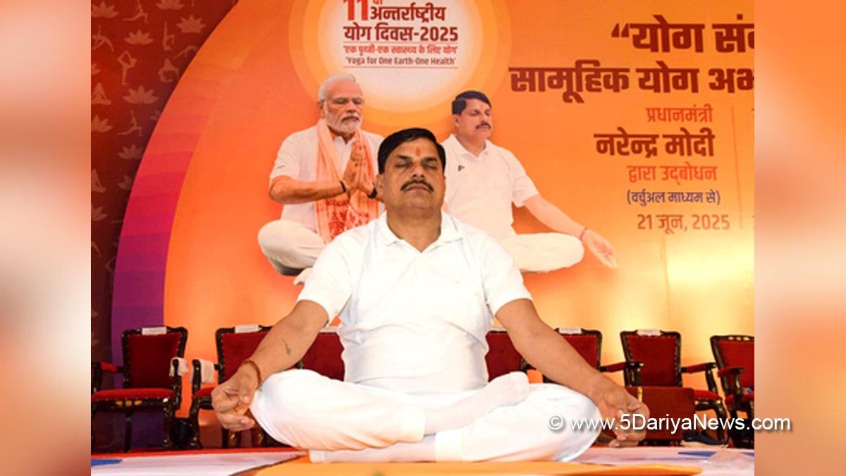 Dr Mohan Yadav, Bharatiya Janata Party, BJP, Chief Minister of Madhya Pradesh, Bhopal, Madhya Pradesh,11th International Day of Yoga, International Day of Yoga, Yoga Day, International Day of Yoga 2025
