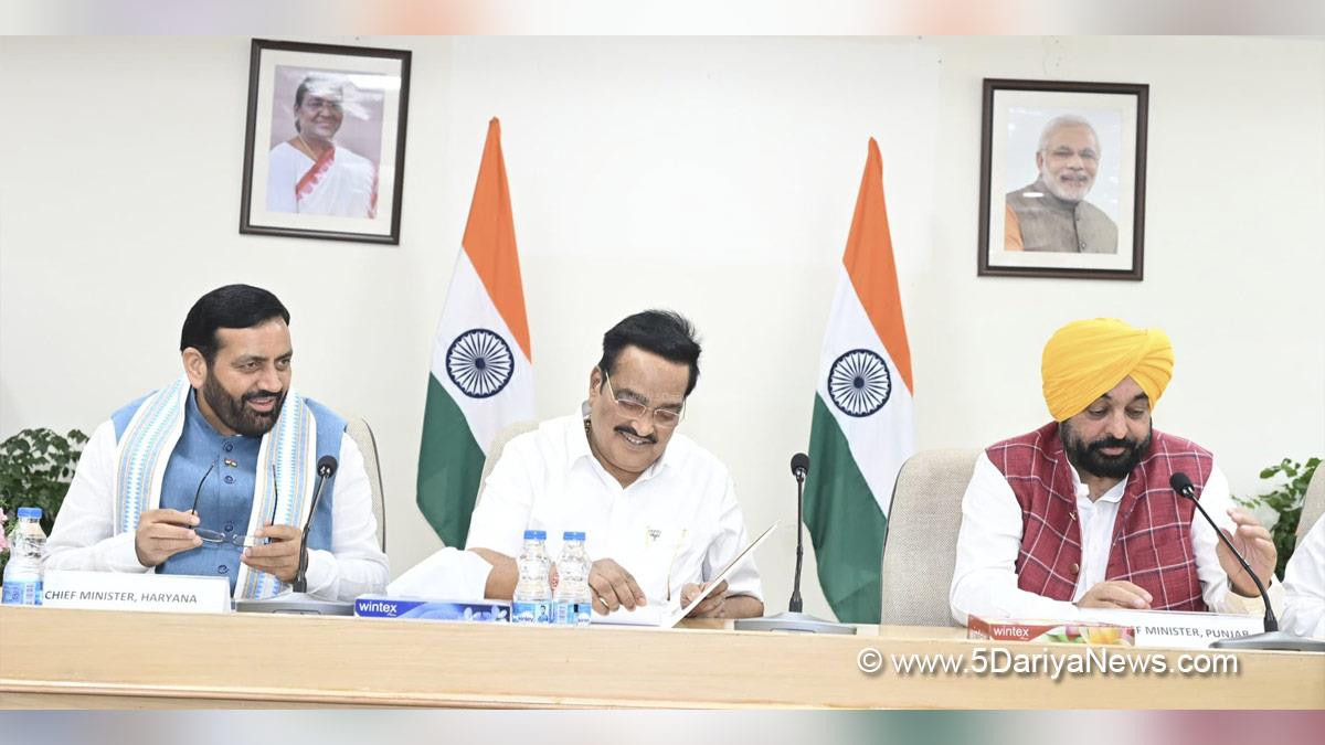 CR Paatil, Chandrakant Raghunath Paatil, Union Minister for Jal Shakti, BJP, Bharatiya Janata Party, Bhagwant Mann, Bhagwant Singh Mann, AAP, Aam Aadmi Party, Aam Aadmi Party Punjab, AAP Punjab, Government of Punjab, Punjab Government, Punjab, Chief Minister Of Punjab, Nayab Singh Saini, Haryana, Haryana Chief Minister, Chief Minister of Haryana, BJP Haryana, Sutlej Yamuna Link, SYL