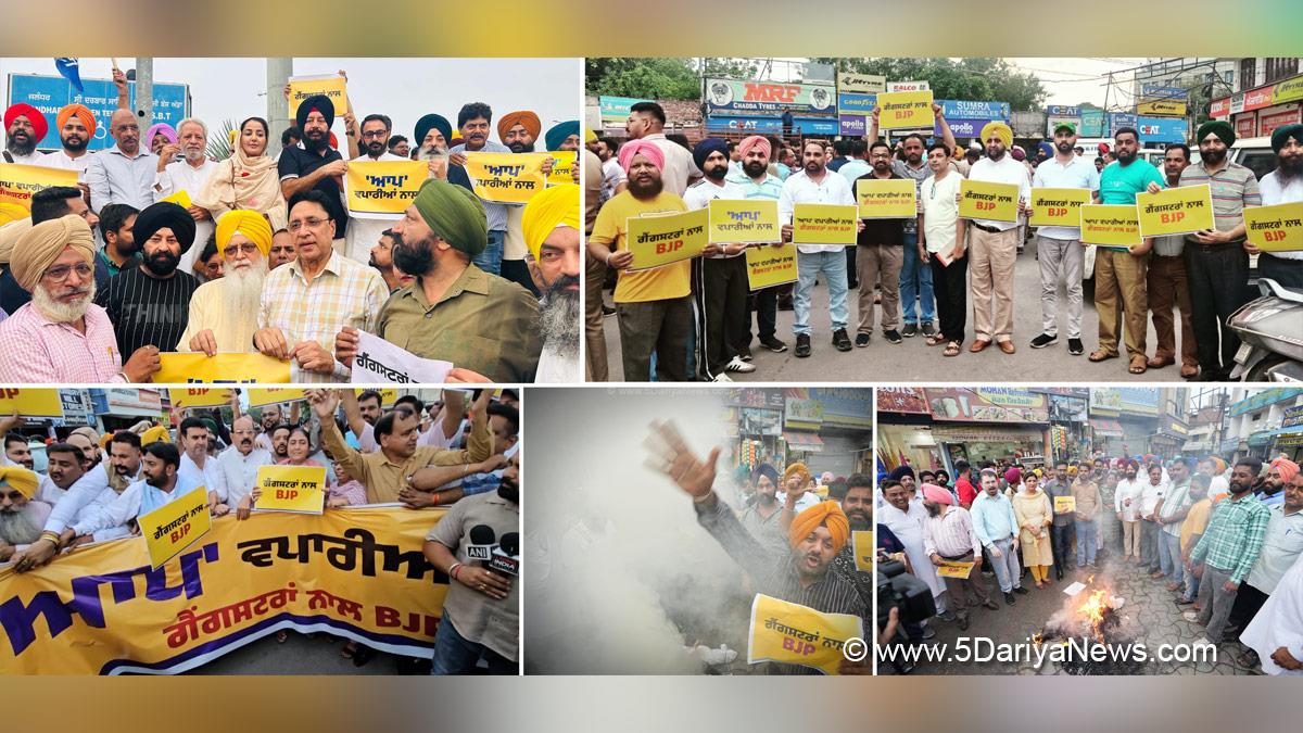 Dr Inderbir Singh Nijjar, Inderbir Singh Nijjar, AAP, Aam Aadmi Party, Aam Aadmi Party Punjab, AAP Punjab, Barinder Kumar Goel, Barinder Kumar Goyal, Protest