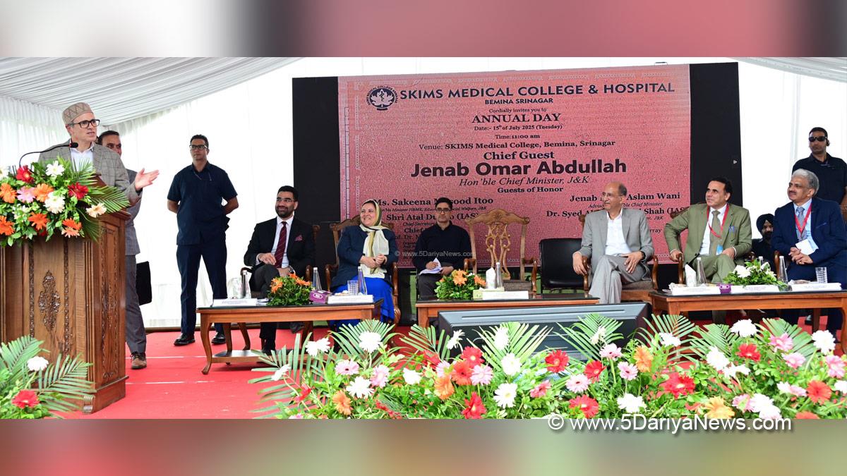 Omar Abdullah, Chief Minister of JK, Jammu and Kashmir National Conference, National Conference, Srinagar, Kashmir, Jammu And Kashmir, Jammu, Dr Syed Abid Rasheed, Dr Syed Abid Rasheed Shah, Nasir Aslam Wani, Sakeena Itoo, SKIMS Medical College Bemina