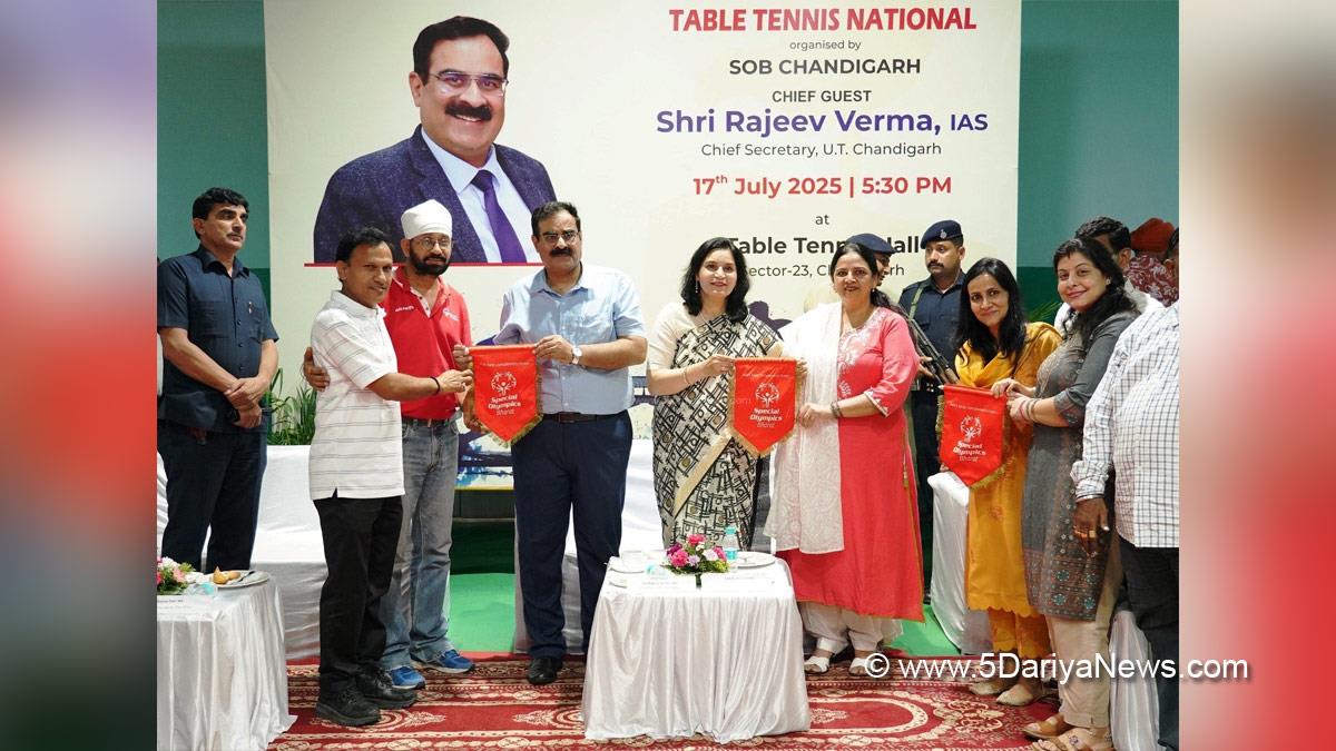 Rajeev Verma, Chief Secretary, Chief Secretary UT Chandigarh, Rachna Verma, National Table Tennis Championship, Special Olympics Bharat, SOB, Chandigarh