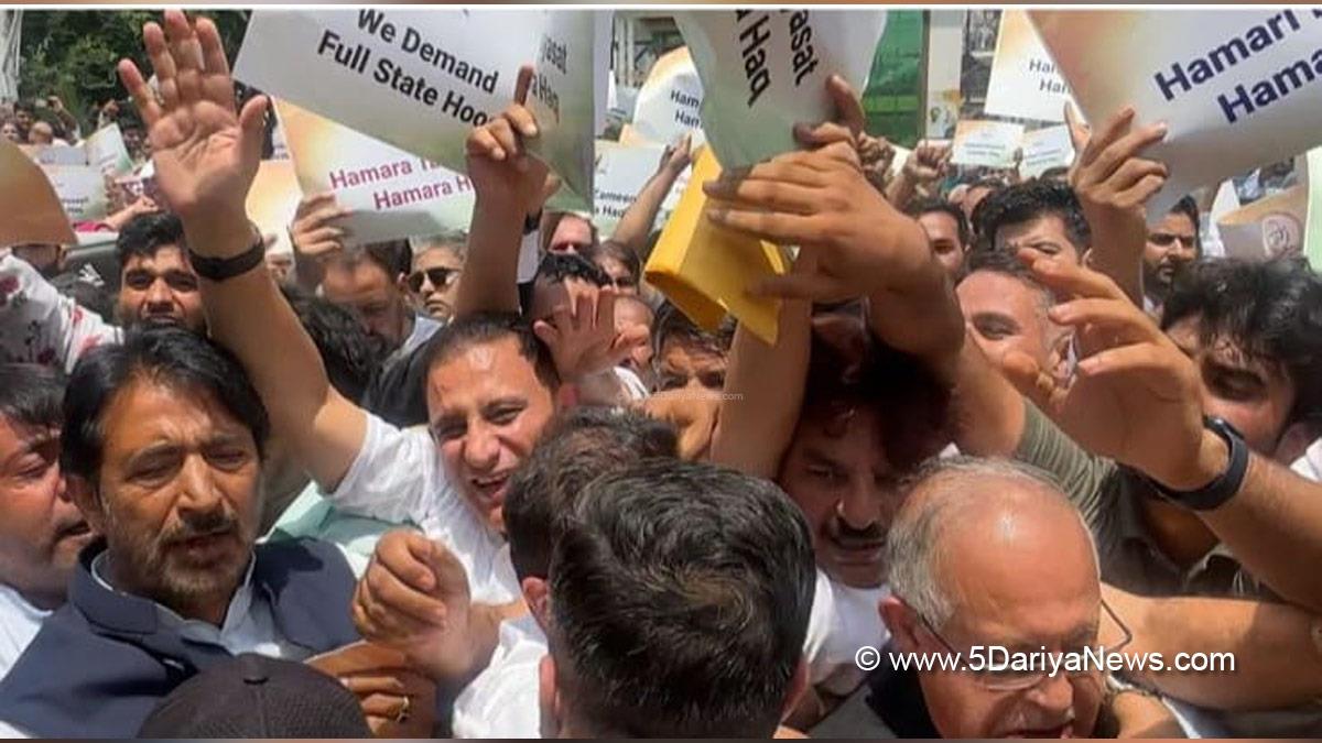 Ghulam Ahmad Mir, Congress, Protest, Agitation, Demonstration, Strike, Srinagar, Jammu, Kashmir, Jammu And Kashmir