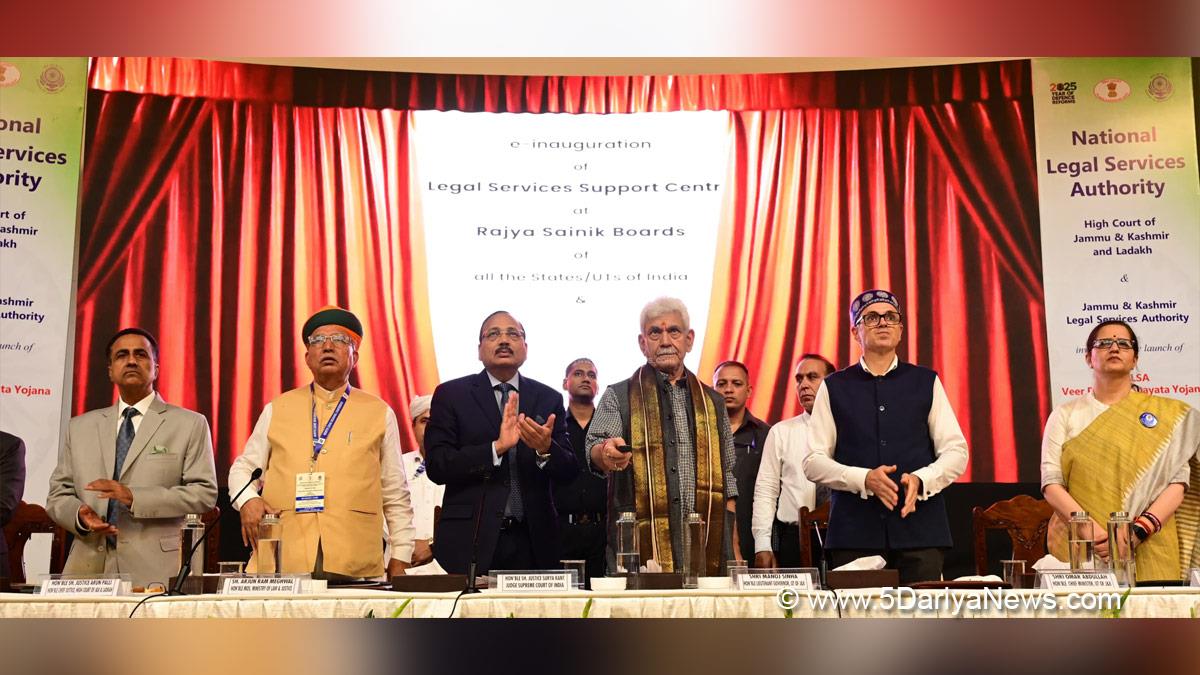 Manoj Sinha, Lieutenant Governor JK, Raj Bhavan, Jammu, Srinagar, Kashmir, Jammu And Kashmir, Omar Abdullah, Chief Minister of JK, Jammu and Kashmir National Conference, National Conference, Arjun Ram Meghwal, Bharatiya Janata Party, BJP, Ministry of Law and Justice