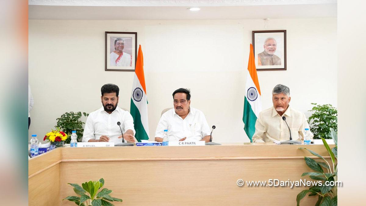 C R Paatil, Chandrakant Raghunath Paatil, Union Minister for Jal Shakti , BJP, Bharatiya Janata Party, N Chandrababu Naidu, Nara Chandrababu Naidu, Vijayawada, Andhra Pradesh, Telugu Desam Party, TDP, A Revanth Reddy, Anumula Revanth Reddy, Revanth Reddy, Telangana, Chief Minister of Telangana, Indian National Congress, Congress, All India Congress Committee