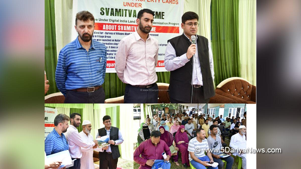 Jatin Kishore, Ganderbal, Deputy Commissioner Ganderbal, Kashmir, Jammu And Kashmir, Jammu, District Administration Ganderbal, SVAMITVA Scheme