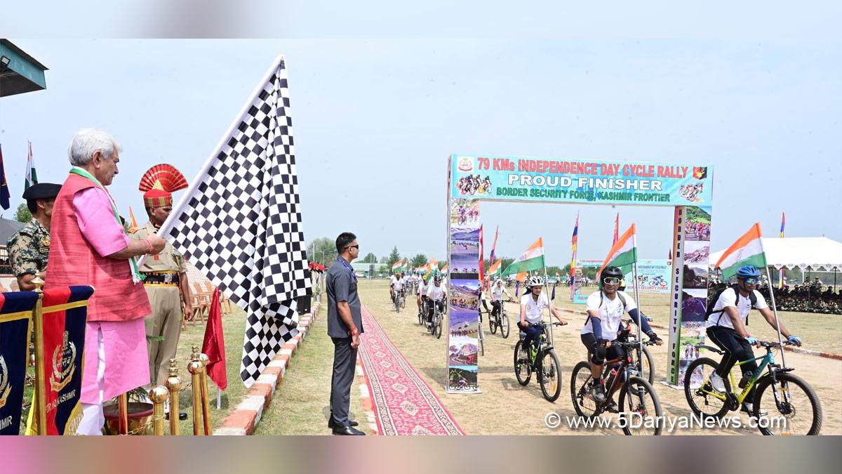 Manoj Sinha, Lieutenant Governor JK, Raj Bhavan, Jammu, Srinagar, Kashmir, Jammu And Kashmir, Pedal for Ek Bharat, Shreshtha Bharat, Border Security Force, BSF