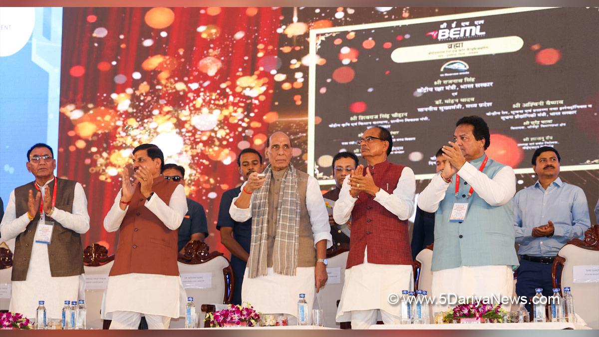 Rajnath Singh, Union Defence Minister, Defence Minister of India, BJP, Bharatiya Janata Party, Shivraj Singh Chouhan, Shivraj Chauhan, Dr Mohan Yadav, Chief Minister of Madhya Pradesh, Bhopal, Madhya Pradesh, Umariya, BEML Rail Hub for Manufacturing, BRAHMA