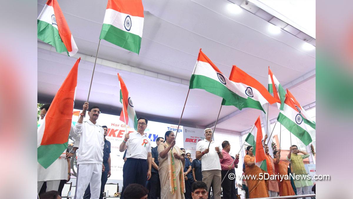 Gajendra Singh Shekhawat, BJP, Bharatiya Janata Party, Union Minister of Culture and Tourism, Kiren Rijiju, Sanjay Seth, Rekha Gupta, BJP Delhi, Chief Minister of Delhi, Delhi CM, Har Ghar Tiranga, Har Ghar Tiranga Bike Rally