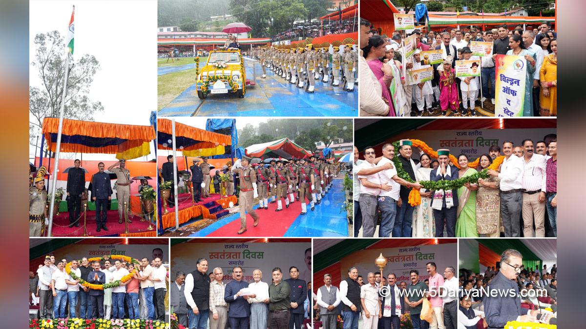 Sukhvinder Singh Sukhu, Thakur Sukhvinder Singh Sukhu, Mandi, Himachal Pradesh, Himachal, Congress, Indian National Congress, Himachal Congress, Shimla, Chief Minister of Himachal Pradesh, Prabodh Saxena, Chief Secretary Himachal, Independence Day, Independence Day 2025, 79th Independence Day