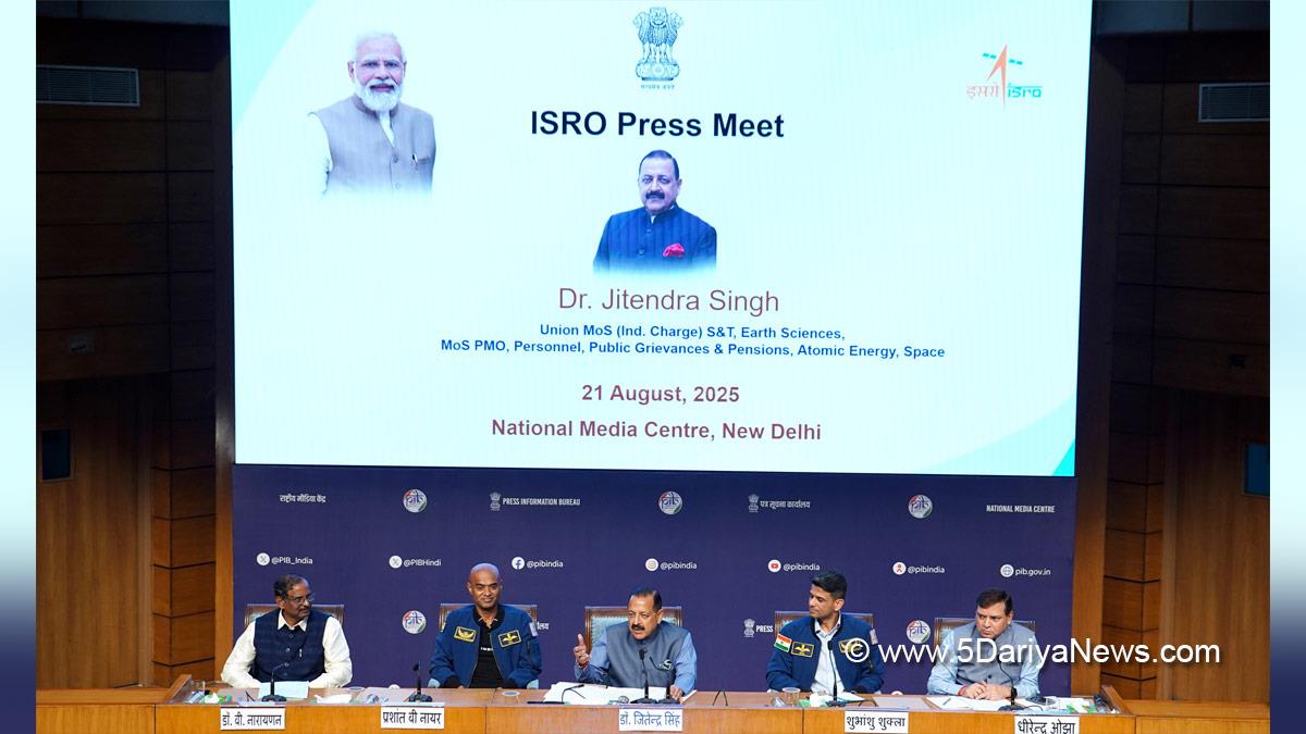 Dr Jitendra Singh, Bharatiya Janata Party, BJP, Union Minister of Earth Sciences, Shubhanshu Shukla, Group Captain Shubhanshu Shukla, Prasanth B Nair, Group Captain Prasanth B Nair