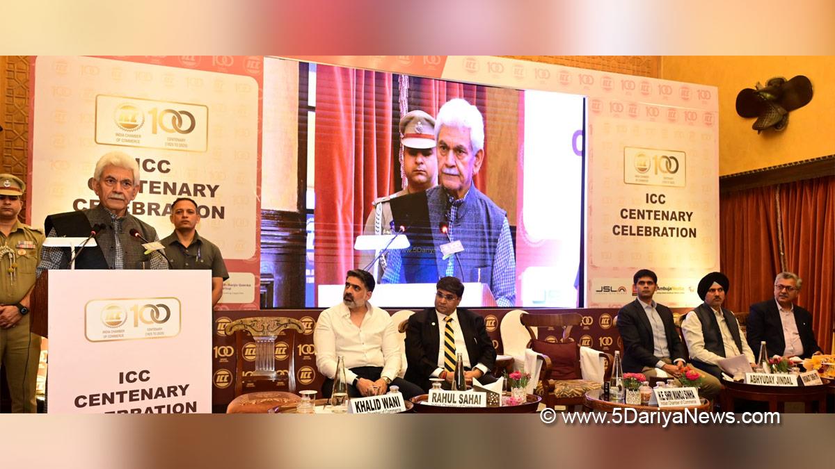Manoj Sinha, Lieutenant Governor JK, Raj Bhavan, Jammu, Srinagar, Kashmir, Jammu And Kashmir, Indian Chamber of Commerce, ICC