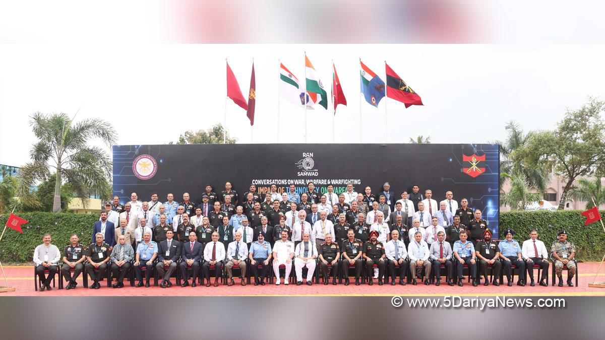 Rajnath Singh, Union Defence Minister, Defence Minister of India, BJP, Bharatiya Janata Party, Military, Indian Army, General Anil Chauhan, Admiral Dinesh K Tripathi, Air Chief Marshal AP Singh, RAN SAMWAD Seminar