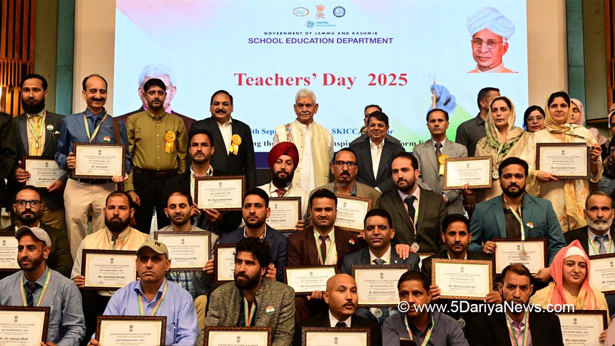 Manoj Sinha, Lieutenant Governor JK, Raj Bhavan, Jammu, Srinagar, Kashmir, Jammu And Kashmir, Teachers Day