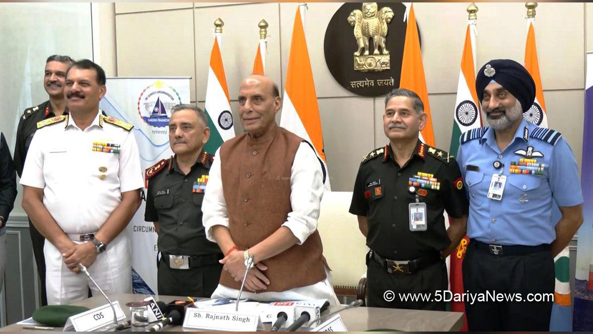 Rajnath Singh, Union Defence Minister, Defence Minister of India, BJP, Bharatiya Janata Party, Military, Indian Army Sailing Vessel, IASV Triveni