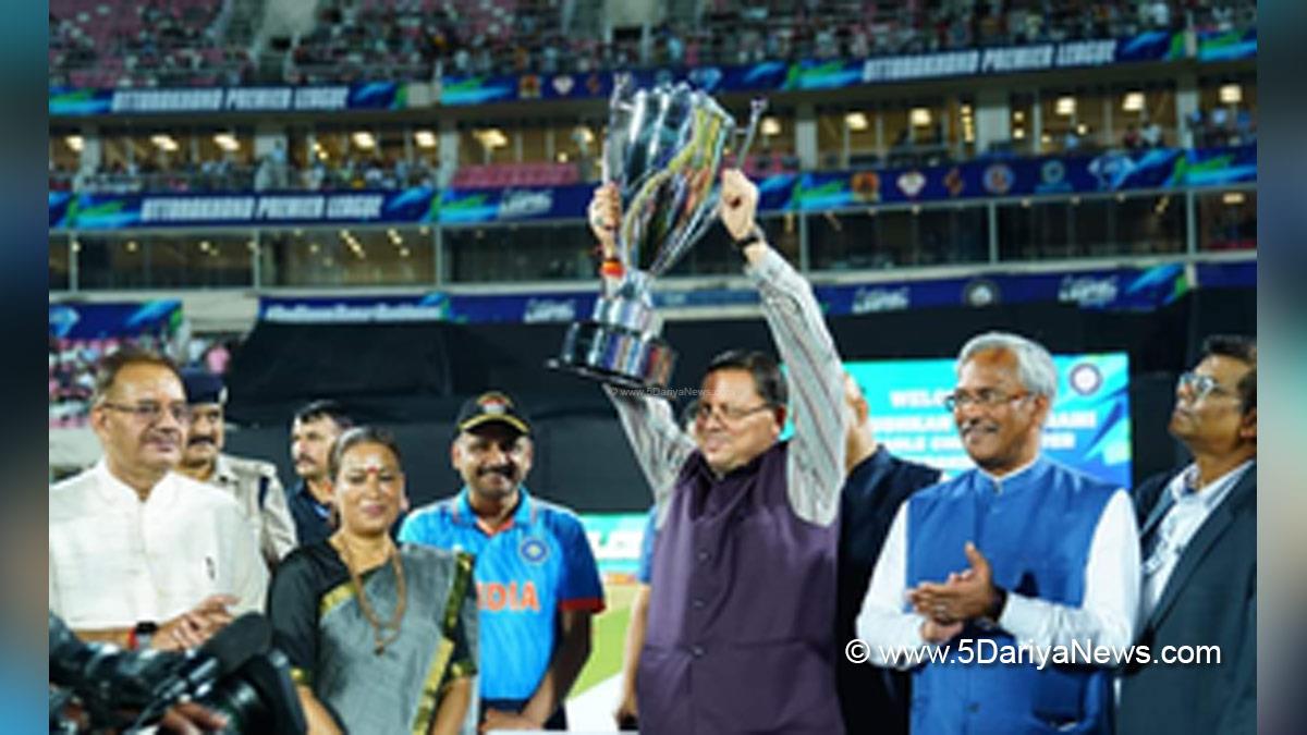 Pushkar Singh Dhami, Chief Minister of Uttarakhand, Bharatiya Janata Party, BJP, BJP Uttarakhand, Uttarakhand, Dehradun, Uttarakhand News, Dehradun News, Cricket Association of Uttarakhand, CAU, Uttarakhand Premier League, UPL, Rajiv Gandhi International Cricket Stadium Dehradun