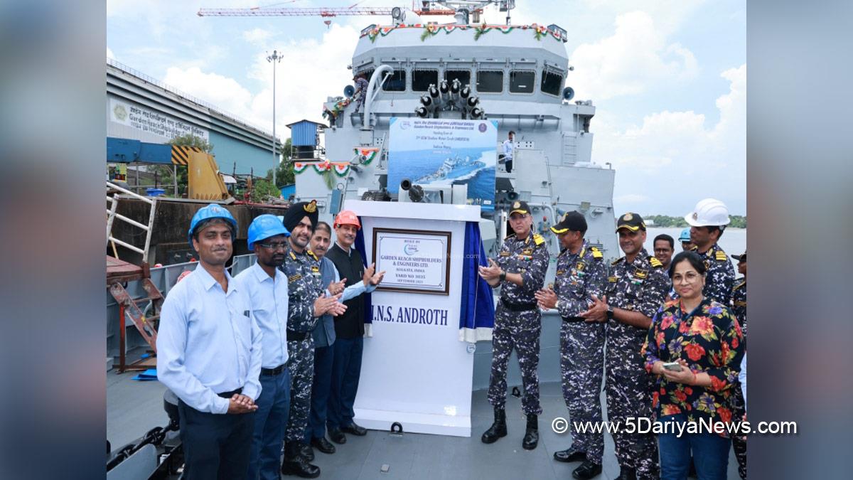 Military, Indian Navy, Garden Reach Shipbuilders and Engineers, GRSE, INS Androth, Rear Admiral Ravnish Seth